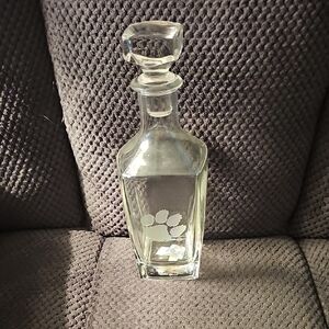 Clear Glass Decanter with Paw Print